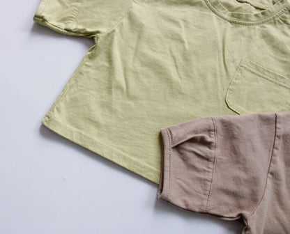 -キッズ ルーズ シンプル 半袖 Tシャツ - mamahalo shop - 半袖Tシャツ -  べビー服 - 子供服 - 男の子 - 女の子