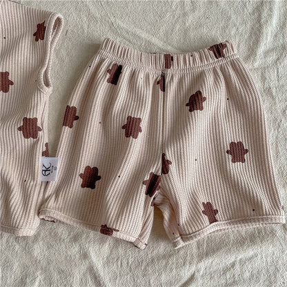 -キッズ くま セットアップ【mh0000448】 - mamahalo shop - ノースリーブセットアップ -  べビー服 - 子供服 - 男の子 - 女の子