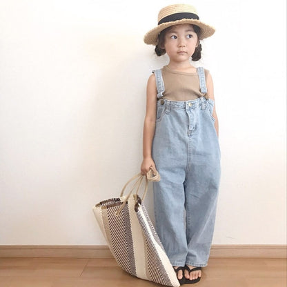 -キッズ デニム サロペット オーバーオール【mh0001323】 - mamahalo shop - オーバーオール -  べビー服 - 子供服 - 男の子 - 女の子