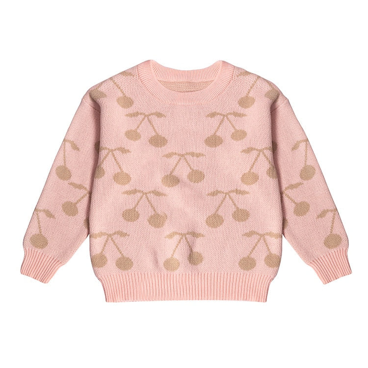 -キッズ ニット チェリー さくらんぼ セーター トップス - mamahalo shop - カーディガン・パーカー -  べビー服 - 子供服 - 男の子 - 女の子