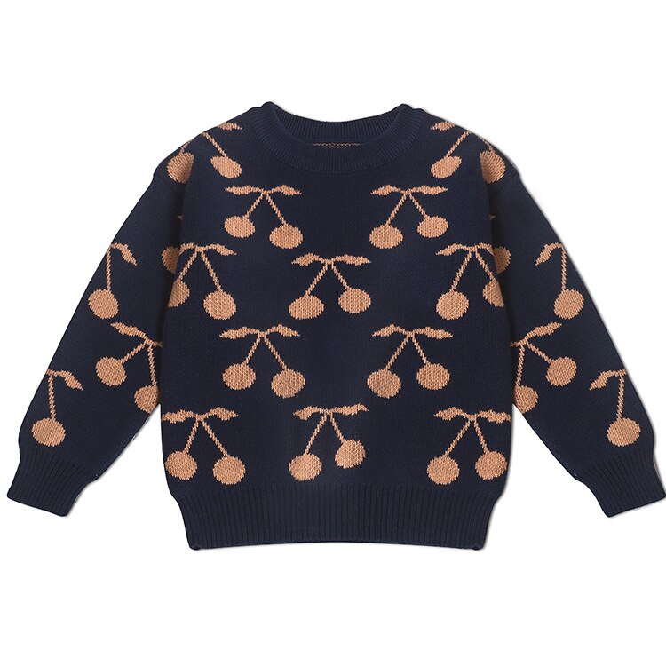 -キッズ ニット チェリー さくらんぼ セーター トップス - mamahalo shop - カーディガン・パーカー -  べビー服 - 子供服 - 男の子 - 女の子