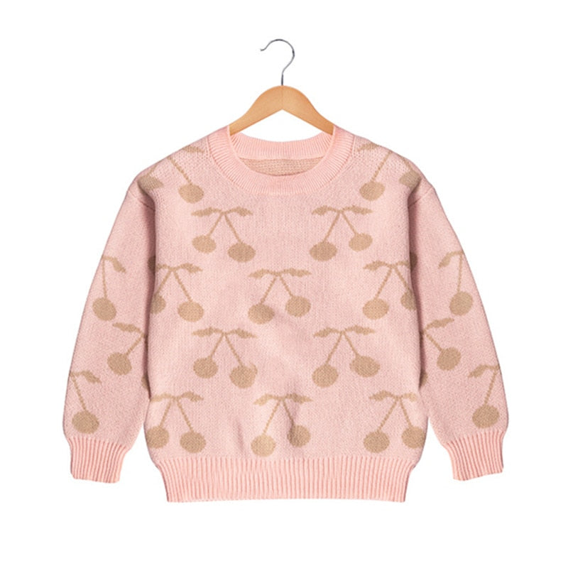 -キッズ ニット チェリー さくらんぼ セーター トップス - mamahalo shop - カーディガン・パーカー -  べビー服 - 子供服 - 男の子 - 女の子
