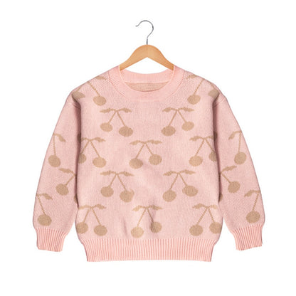 -キッズ ニット チェリー さくらんぼ セーター トップス - mamahalo shop - カーディガン・パーカー -  べビー服 - 子供服 - 男の子 - 女の子