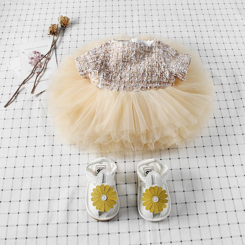 -ベビー キッズ ツイード  チュチュ チュール スカート ドレス ワンピース【mh0001397】 - mamahalo shop - 半袖ワンピース -  べビー服 - 子供服 - 男の子 - 女の子