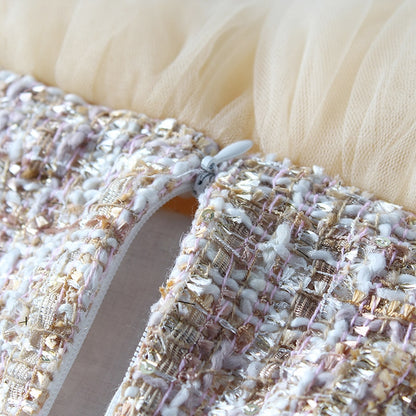 -ベビー キッズ ツイード  チュチュ チュール スカート ドレス ワンピース【mh0001397】 - mamahalo shop - 半袖ワンピース -  べビー服 - 子供服 - 男の子 - 女の子