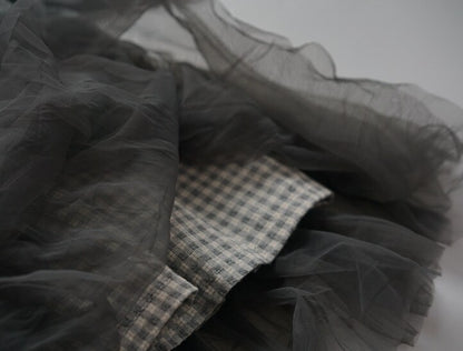 -キッズ チュチュスカート ドッキング チェック 無地 キャミソール ワンピース - mamahalo shop - ノースリーブワンピース -  べビー服 - 子供服 - 男の子 - 女の子