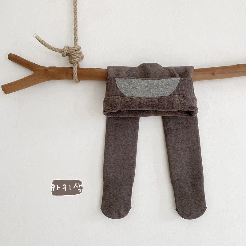 -キッズ ジュニア 裏起毛 厚手 レギンス タイツ - mamahalo shop - レギンスパンツ -  べビー服 - 子供服 - 男の子 - 女の子