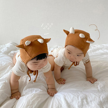 -ベビー 牛 COW 半袖ロンパース 帽子セット【mh0000042】 - mamahalo shop - 半袖ロンパース -  べビー服 - 子供服 - 男の子 - 女の子