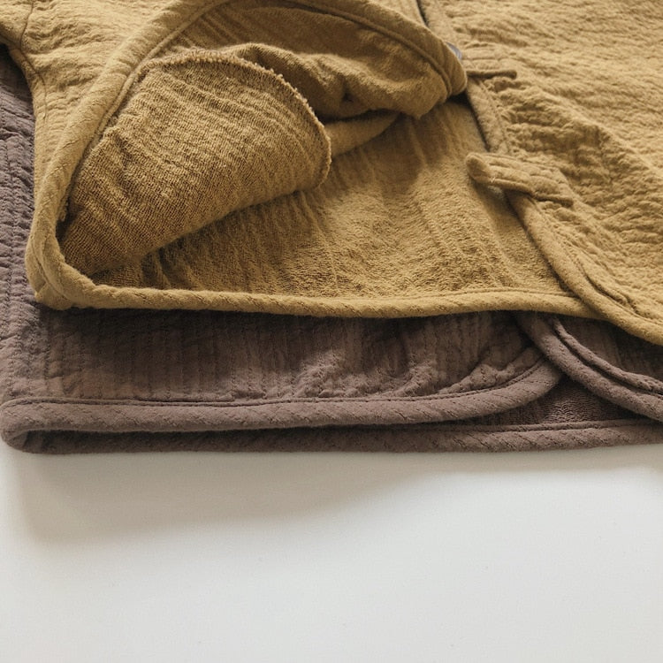 -キッズ コットンリネン カーディガン ジャケット - mamahalo shop - カーディガン・パーカー -  べビー服 - 子供服 - 男の子 - 女の子