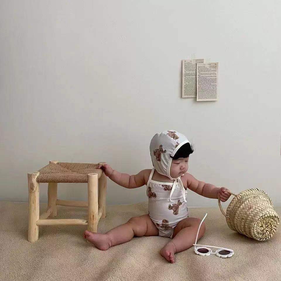 -ベビー 水着 くま ベア ワンピース 帽子 セット スイムウェア【mh0000847】 - mamahalo shop - ベビー用水着 -  べビー服 - 子供服 - 男の子 - 女の子