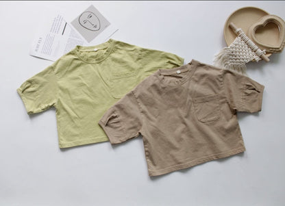 -キッズ ルーズ シンプル 半袖 Tシャツ - mamahalo shop - 半袖Tシャツ -  べビー服 - 子供服 - 男の子 - 女の子