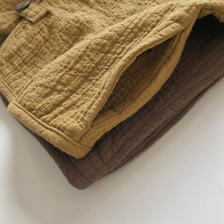 -キッズ コットンリネン カーディガン ジャケット - mamahalo shop - カーディガン・パーカー -  べビー服 - 子供服 - 男の子 - 女の子