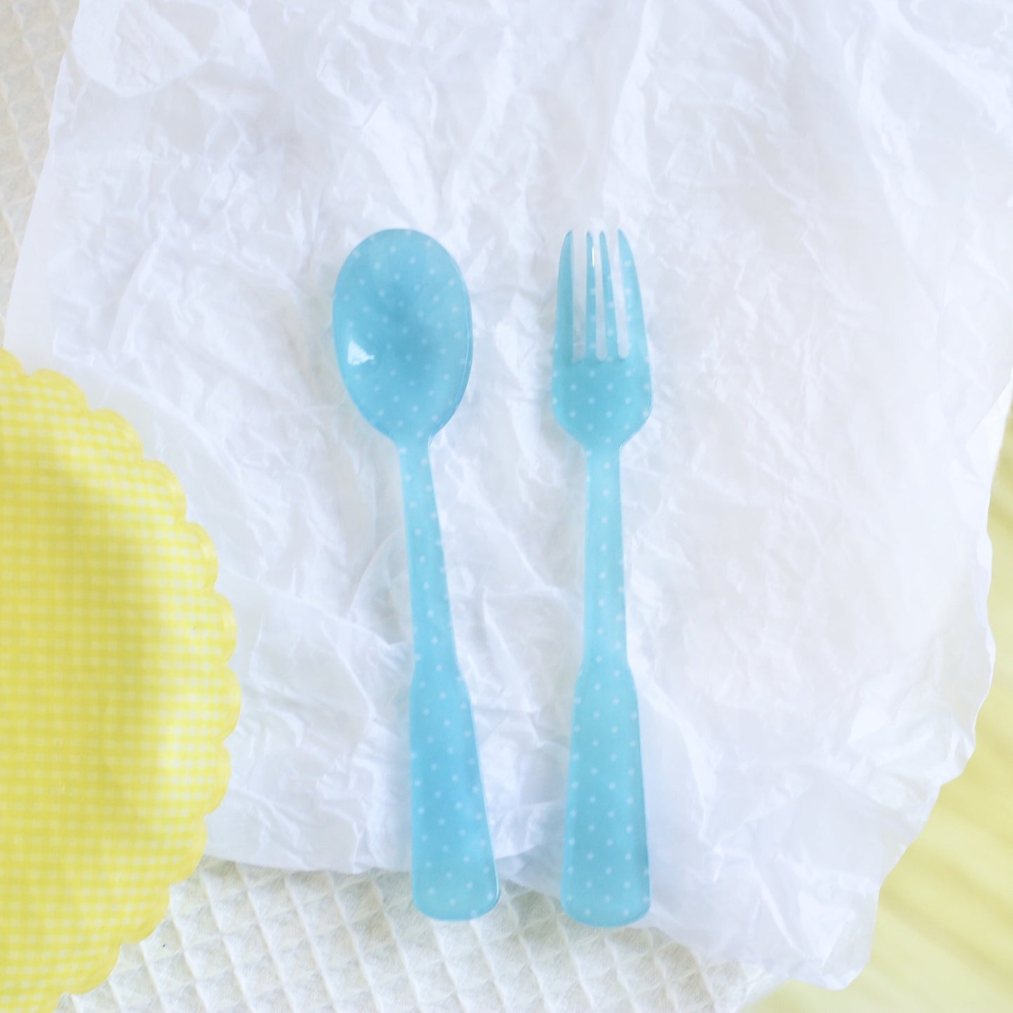 -# フォーク スプーン チェック 水玉 フラワー 食器 カトラリー【mh0001025】 - mamahalo shop - カトラリー -  べビー服 - 子供服 - 男の子 - 女の子