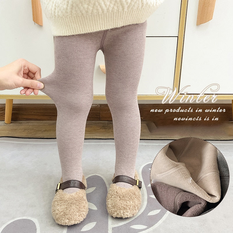 -キッズ ジュニア 裏起毛 厚手 レギンス タイツ - mamahalo shop - レギンスパンツ -  べビー服 - 子供服 - 男の子 - 女の子