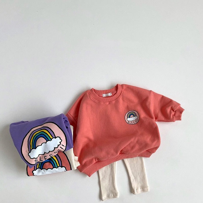 -ベビー トップス レインボー トレーナー【mh0001091】 - mamahalo shop - トレーナー・フーディ -  べビー服 - 子供服 - 男の子 - 女の子