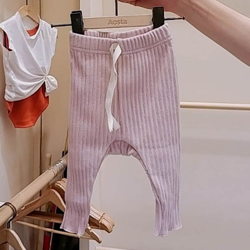 -ベビー リボン リブ レギンス パンツ【mh0001260】 - mamahalo shop - レギンスパンツ -  べビー服 - 子供服 - 男の子 - 女の子