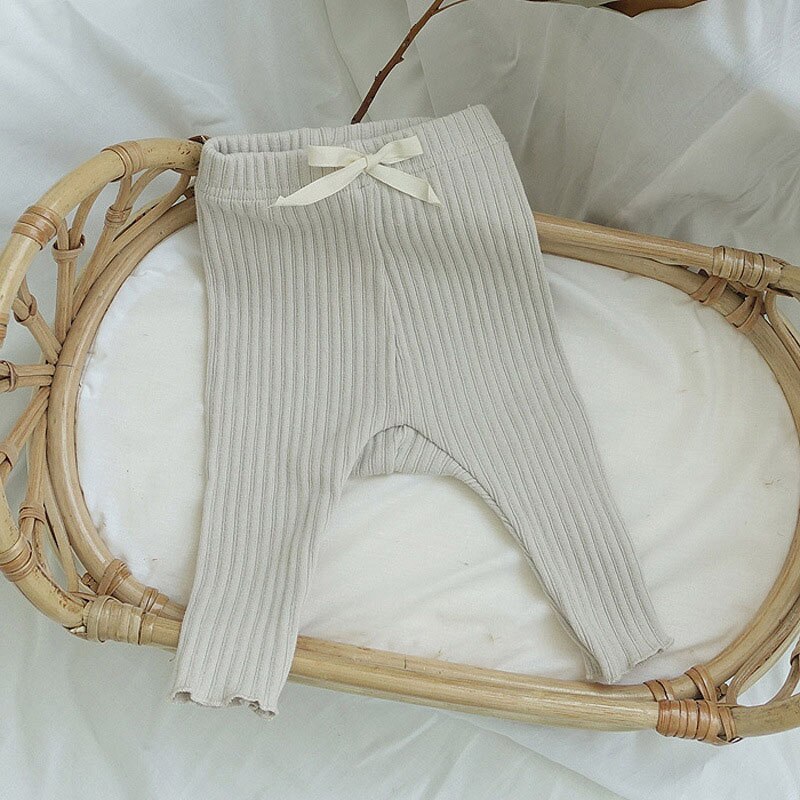 -ベビー リボン リブ レギンス パンツ【mh0001260】 - mamahalo shop - レギンスパンツ -  べビー服 - 子供服 - 男の子 - 女の子