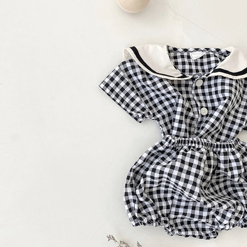 -# ベビー セーラーカラーTシャツ + ブルマ セットアップ【mh0000040】 - mamahalo shop - 半袖セットアップ -  べビー服 - 子供服 - 男の子 - 女の子