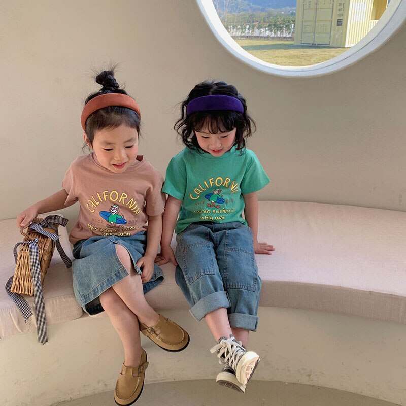 -☺︎ キッズ くま ベア プリント 半袖 Tシャツ トップス - mamahalo shop - 半袖Tシャツ -  べビー服 - 子供服 - 男の子 - 女の子