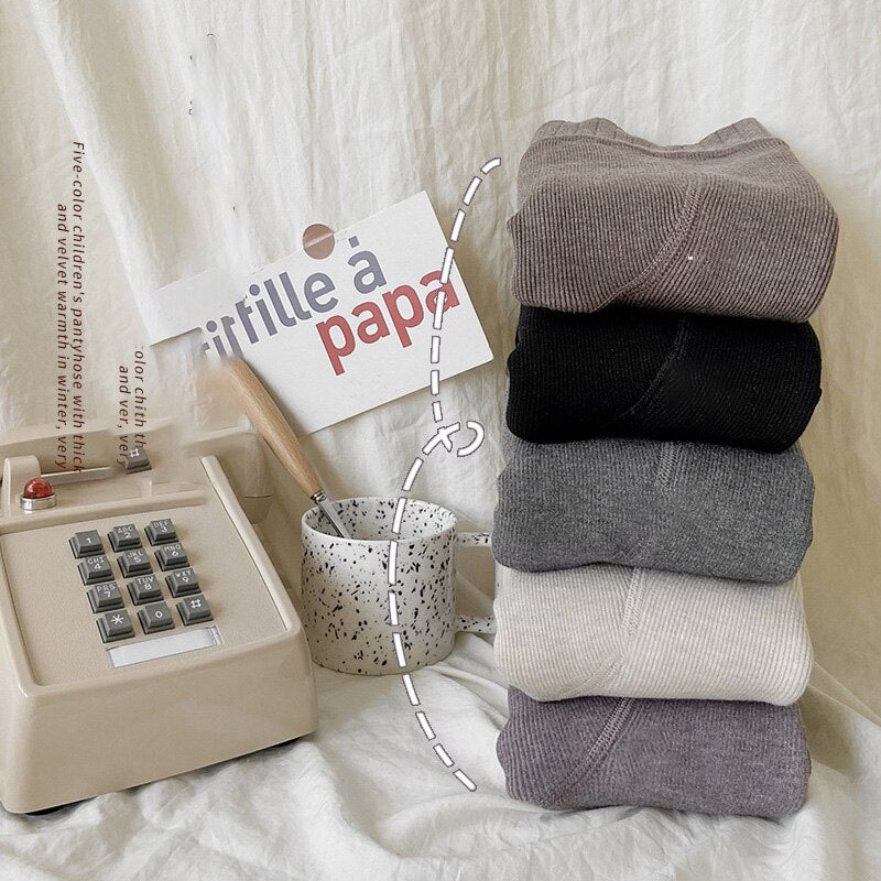 -キッズ ジュニア 裏起毛 厚手 レギンス タイツ - mamahalo shop - レギンスパンツ -  べビー服 - 子供服 - 男の子 - 女の子