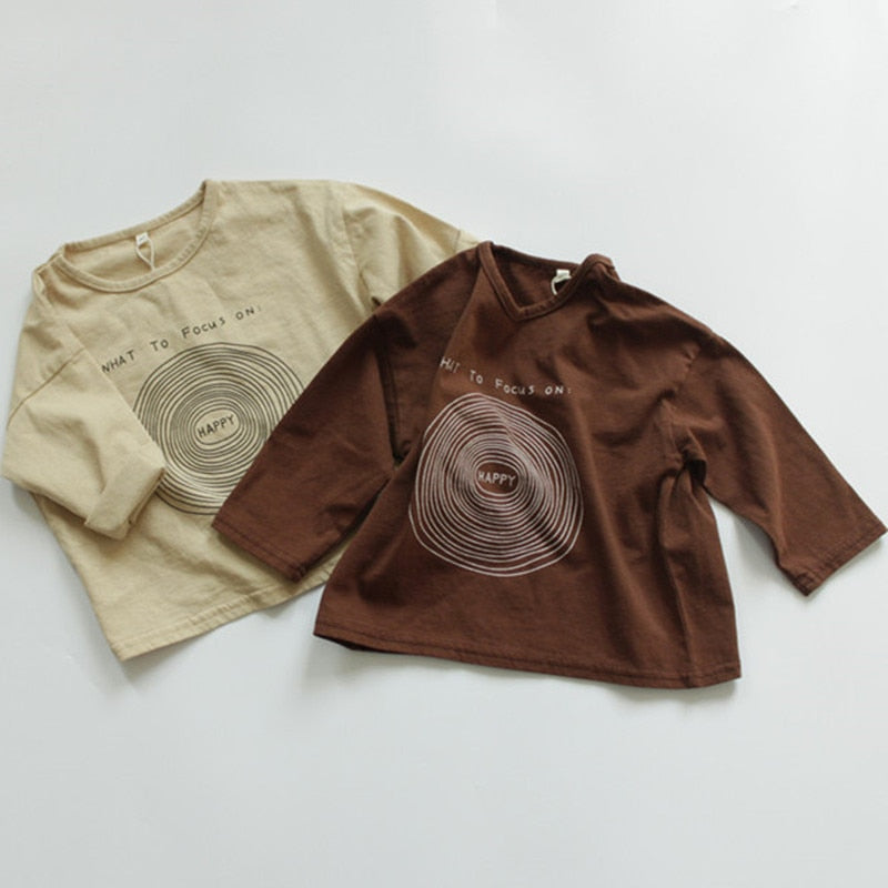 -キッズ HAPPY 長袖 Tシャツ ロンT - mamahalo shop - 長袖Tシャツ -  べビー服 - 子供服 - 男の子 - 女の子