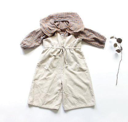 -キッズ チェック フリルカラー 長袖 ブラウス シャツ - mamahalo shop - 長袖シャツ・ブラウス -  べビー服 - 子供服 - 男の子 - 女の子