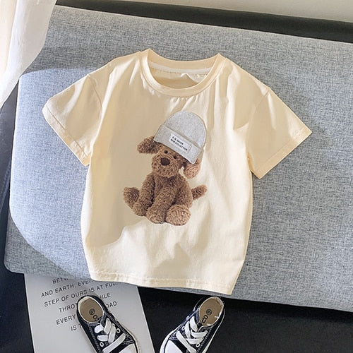 -キッズ アニマル ニット帽 Tシャツ【mh0000052】 - mamahalo shop - 半袖Tシャツ -  べビー服 - 子供服 - 男の子 - 女の子