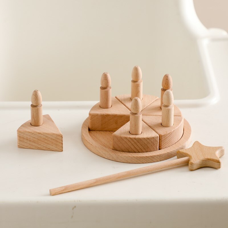 ウッドトイ 木製 おもちゃ 誕生日 ケーキ ベビー ブロック おままごと - mamahalo shop - Toy (おもちゃ・木製玩具）etc. - ベビー服 - 子供服 - 男の子 - 女の子