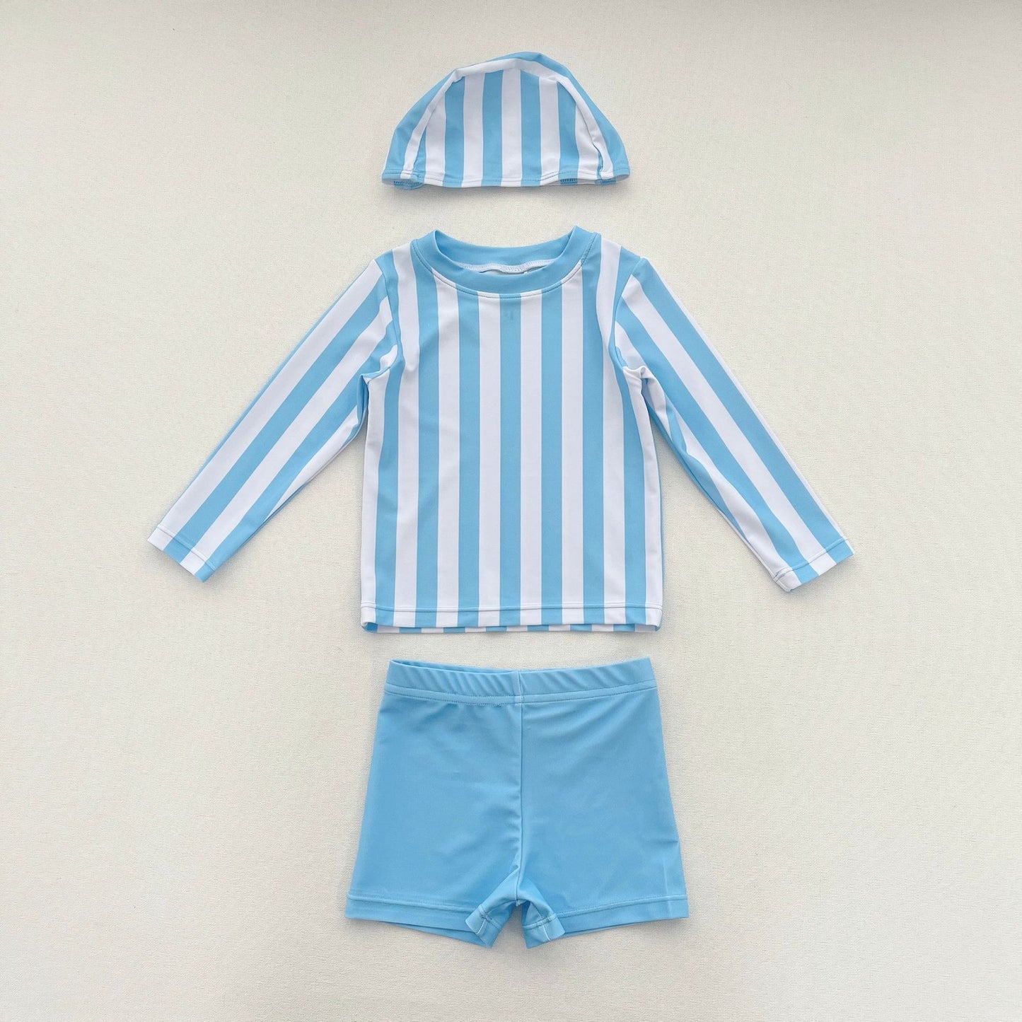 -キッズ 水着 ストライプ ボーイズセット フリル ワンピース ツーピース スイムウェア リンク 兄弟 姉妹 お揃い コーデ【mh0000845】 - mamahalo shop - ベビー用水着 -  べビー服 - 子供服 - 男の子 - 女の子