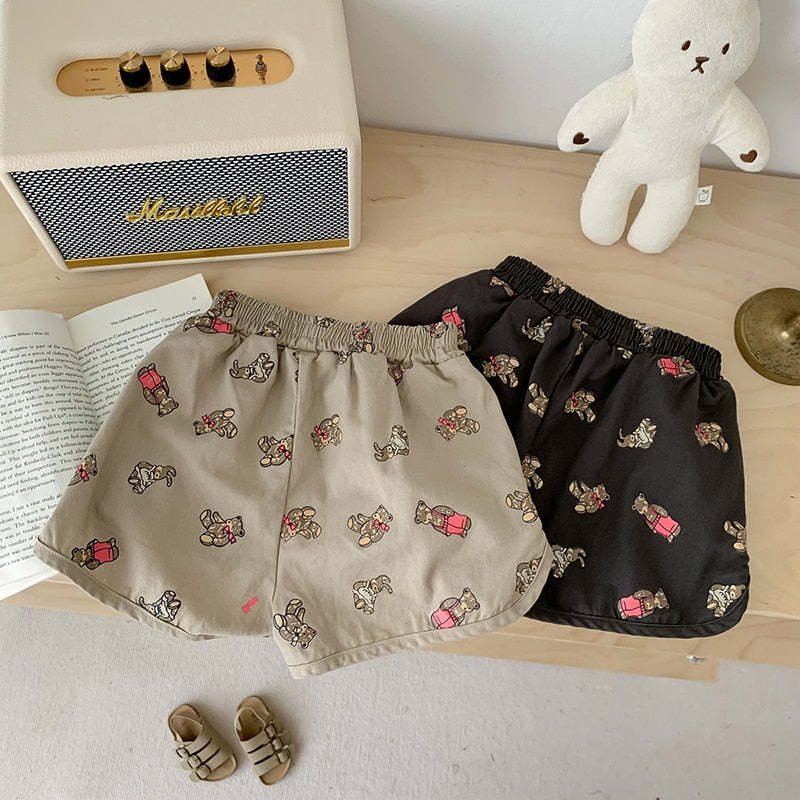 キッズ くま ベア ショートパンツ トラックパンツ - mamahalo shop - ハーフパンツ・ショートパンツ - ベビー服 - 子供服 - 男の子 - 女の子