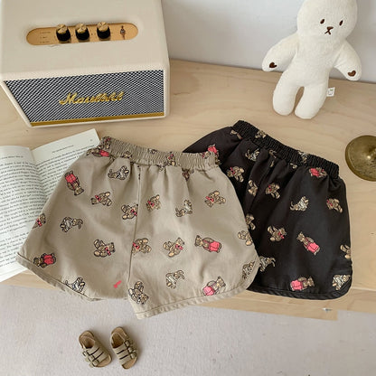 キッズ くま ベア ショートパンツ トラックパンツ - mamahalo shop - ハーフパンツ・ショートパンツ - ベビー服 - 子供服 - 男の子 - 女の子
