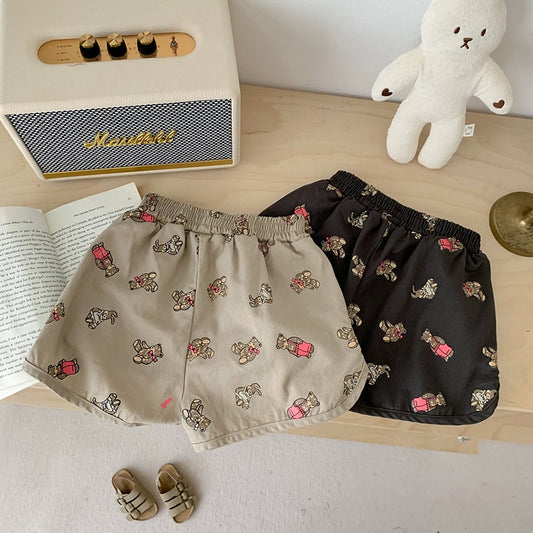 キッズ くま ベア ショートパンツ トラックパンツ - mamahalo shop - ハーフパンツ・ショートパンツ - ベビー服 - 子供服 - 男の子 - 女の子