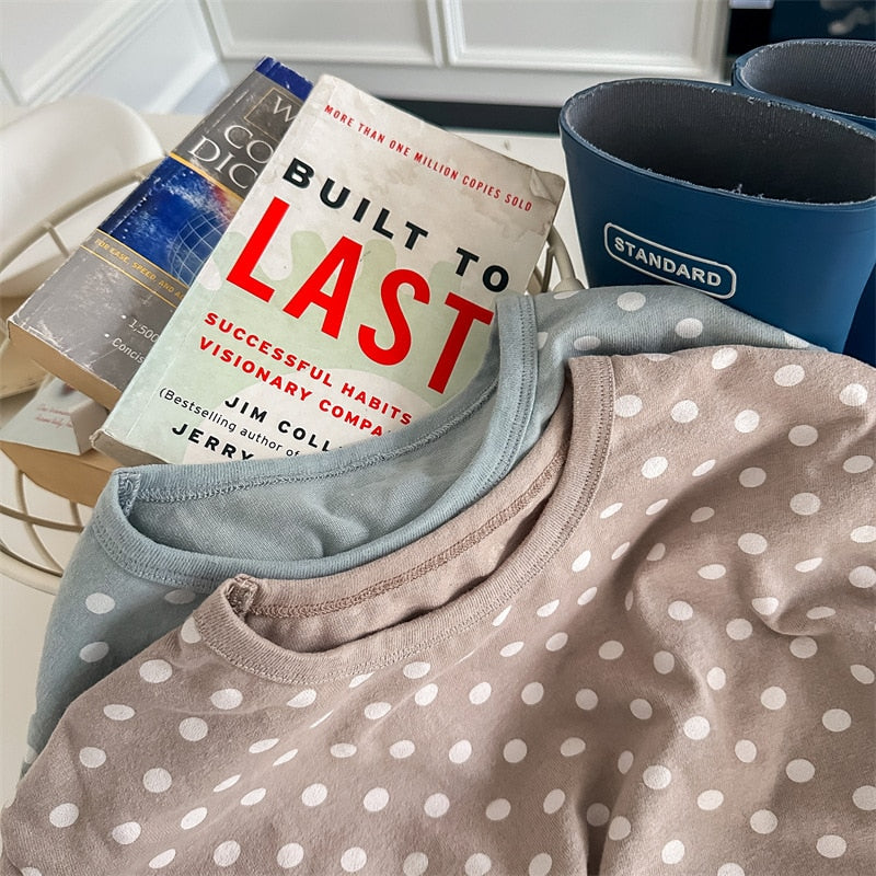 -キッズ みずたま ルーズ 長袖 Tシャツ トップス - mamahalo shop - 長袖Tシャツ -  べビー服 - 子供服 - 男の子 - 女の子