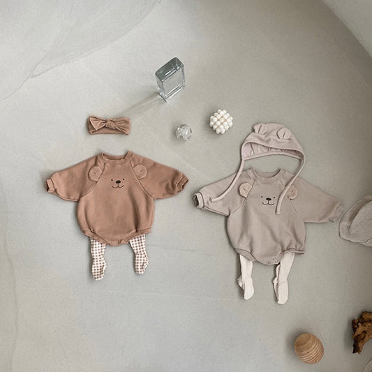 -ベビー くま ベア くま耳 長袖 ロンパース - mamahalo shop - 長袖ロンパース -  べビー服 - 子供服 - 男の子 - 女の子