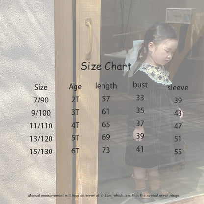 -キッズ レース フラワー カラー 長袖 ワンピース - mamahalo shop - 長袖ワンピース -  べビー服 - 子供服 - 男の子 - 女の子