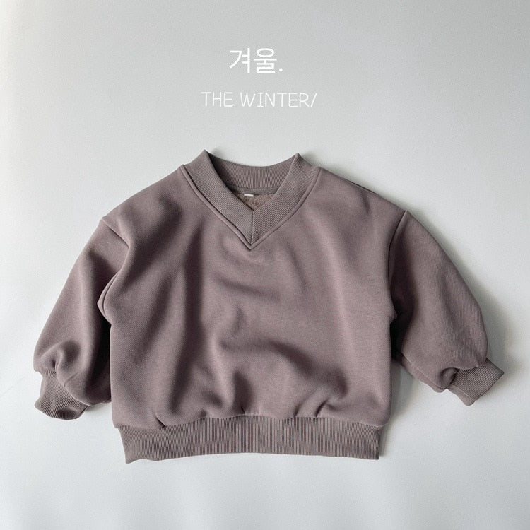 -キッズ 裏フリース スウェット Vネック トレーナー パンツ【mh0001056】 - mamahalo shop - トレーナー・フーディ -  べビー服 - 子供服 - 男の子 - 女の子