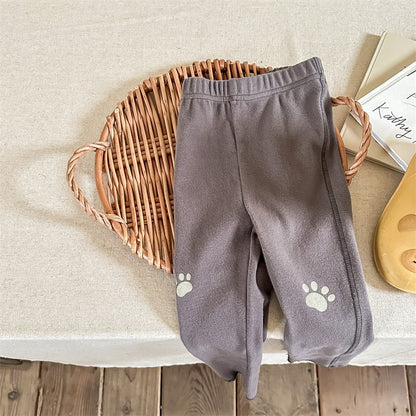 -キッズ 犬 いぬ 足跡 プリント レギンス パンツ - mamahalo shop - レギンスパンツ -  べビー服 - 子供服 - 男の子 - 女の子