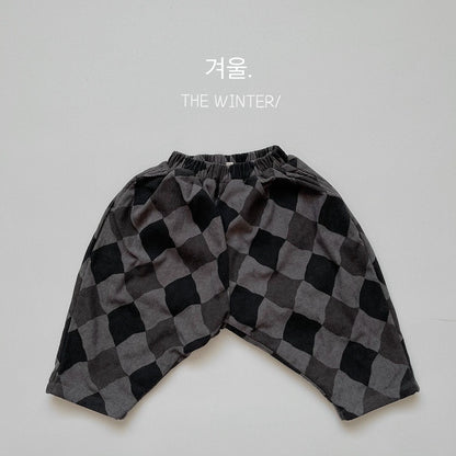 -キッズ チェックコーデュロイ 裏フリース パンツ 暖パン - mamahalo shop - ロングパンツ・スウェットパンツ -  べビー服 - 子供服 - 男の子 - 女の子