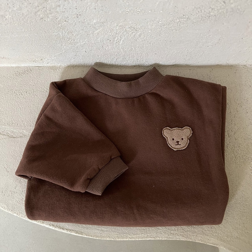 -☺︎ ベビー くま ベア 裏フリース 厚手 スウェット トレーナー - mamahalo shop - トレーナー・フーディ -  べビー服 - 子供服 - 男の子 - 女の子
