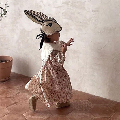 -ベビー フラワー フリル襟 長袖 ワンピース - mamahalo shop - 長袖ワンピース -  べビー服 - 子供服 - 男の子 - 女の子