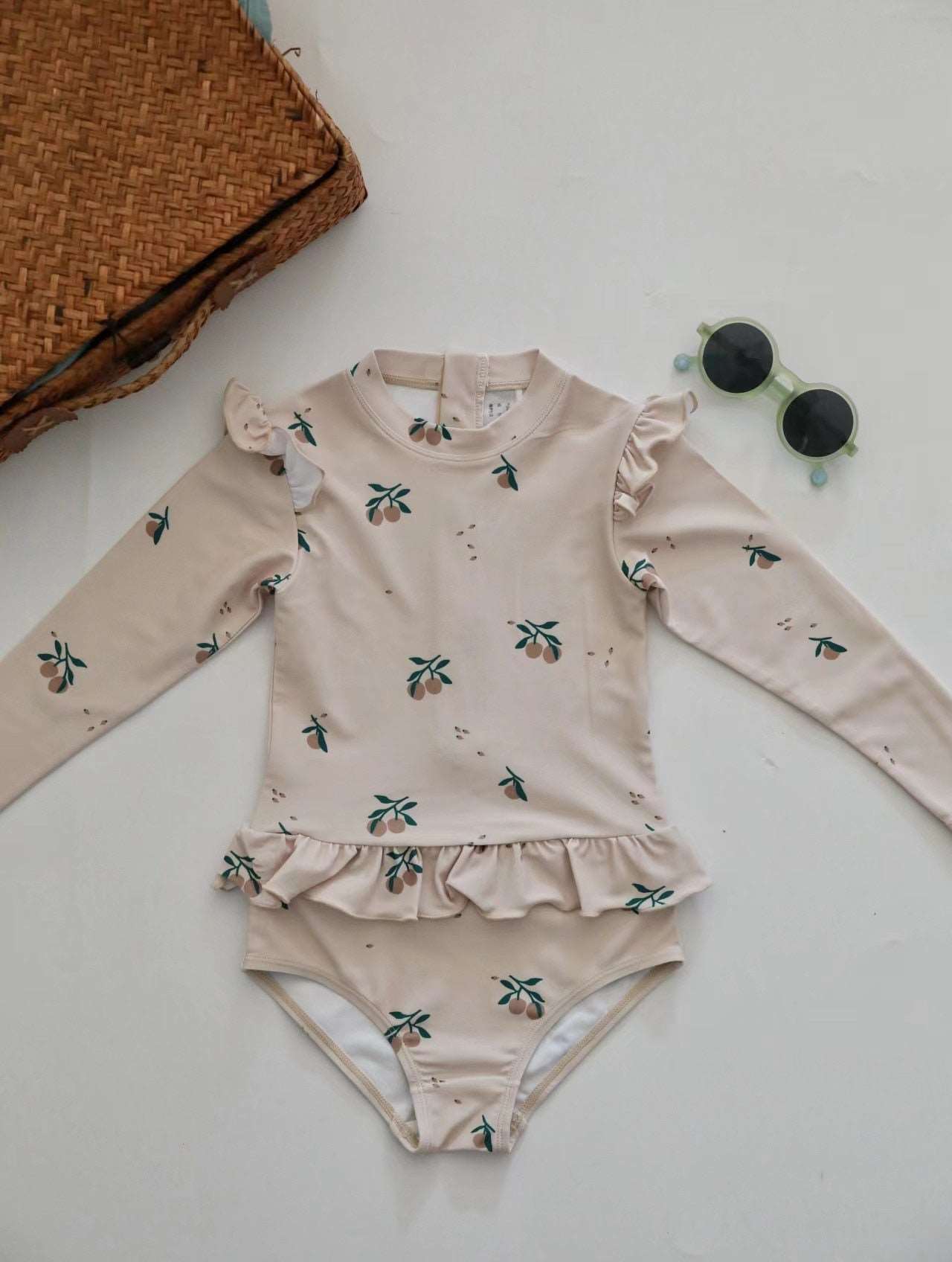 -キッズ ガールズ 女の子 ワンピース 水着 スイムウェア ラッシュガード 帽子 セット【mh0001414】 - mamahalo shop - ベビー用水着 -  べビー服 - 子供服 - 男の子 - 女の子