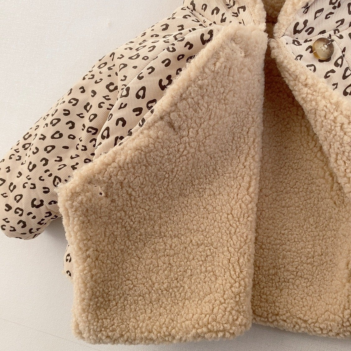 -ベビー レオパード チェリー 無地 裏ボアフリース フーディ ジャケット アウター ジャンプスーツ - mamahalo shop - アウタージャンプスーツ -  べビー服 - 子供服 - 男の子 - 女の子