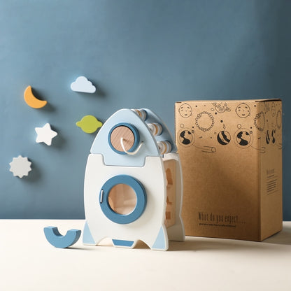 おもちゃ ウッドトイ 木製 ジグソー パズル ロケット 宇宙 月 星 - mamahalo shop - Toy (おもちゃ・木製玩具）etc. - ベビー服 - 子供服 - 男の子 - 女の子