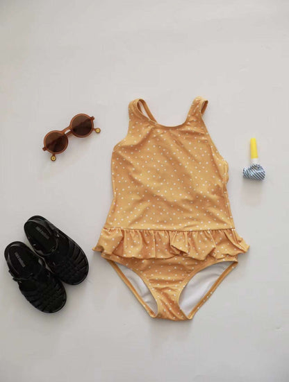 -キッズ ガールズ 女の子 ワンピース 水着 スイムウェア ラッシュガード 帽子 セット【mh0001414】 - mamahalo shop - ベビー用水着 -  べビー服 - 子供服 - 男の子 - 女の子