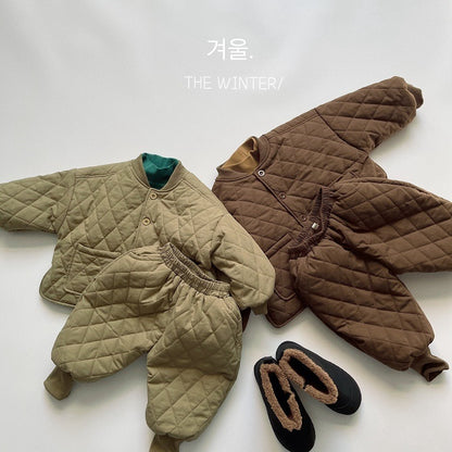 -キッズ キルティング ジャケット パンツ - mamahalo shop - ショートコート・ジャケット・ジャンパー -  べビー服 - 子供服 - 男の子 - 女の子