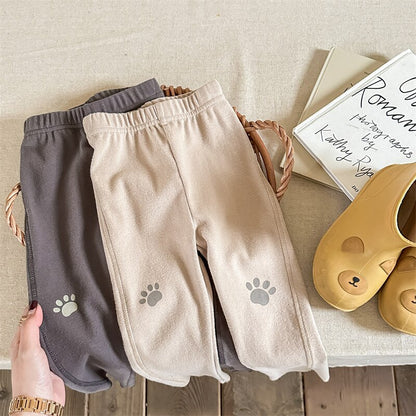 -キッズ 犬 いぬ 足跡 プリント レギンス パンツ - mamahalo shop - レギンスパンツ -  べビー服 - 子供服 - 男の子 - 女の子