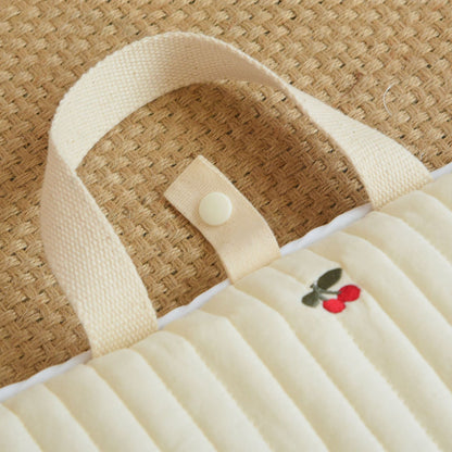 -ベビー キルティング 刺繍 お昼寝 マット ポータブル 折りたたみ くま うさぎ オリーブ チェリー りす - mamahalo shop - ベビーブランケット・タオル -  べビー服 - 子供服 - 男の子 - 女の子