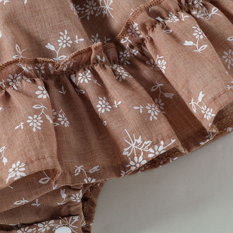 -ベビー フラワー フリル 長袖 スカート ロンパース - mamahalo shop - 長袖ロンパース -  べビー服 - 子供服 - 男の子 - 女の子