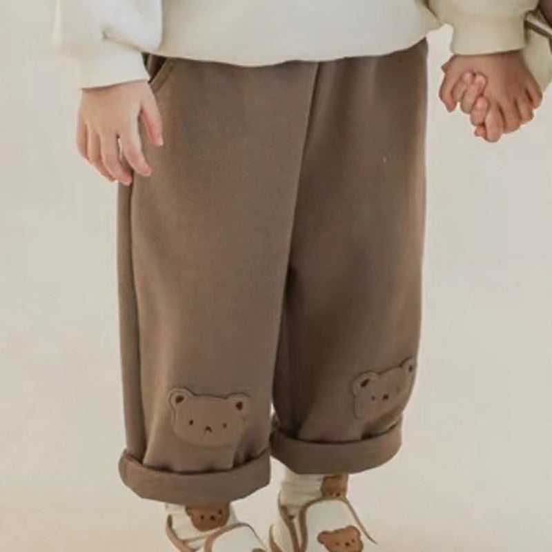 -キッズ くま ベア ボーダー 無地 トップス パンツ - mamahalo shop - ロングパンツ・スウェットパンツ -  べビー服 - 子供服 - 男の子 - 女の子