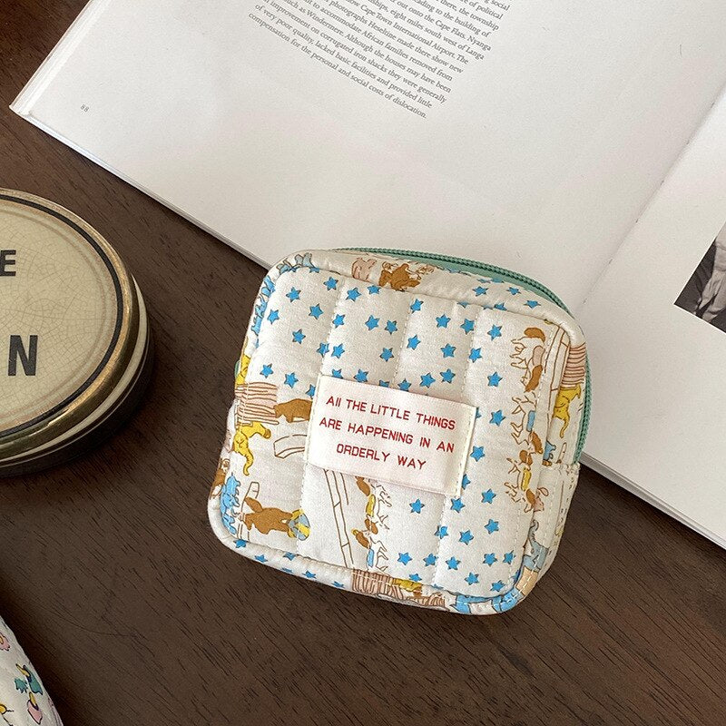 -キルティング ミニ ポーチ 象 ぞう フラワー ママバッグ - mamahalo shop - マザーズバッグ -  べビー服 - 子供服 - 男の子 - 女の子